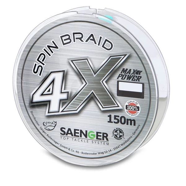 Saenger 4x Spin Braid 150m Light Grey 0,14mm - Afbeelding 2