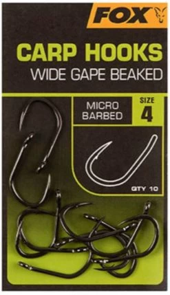 Fox Carp Hooks Wide Gape Beaked #6