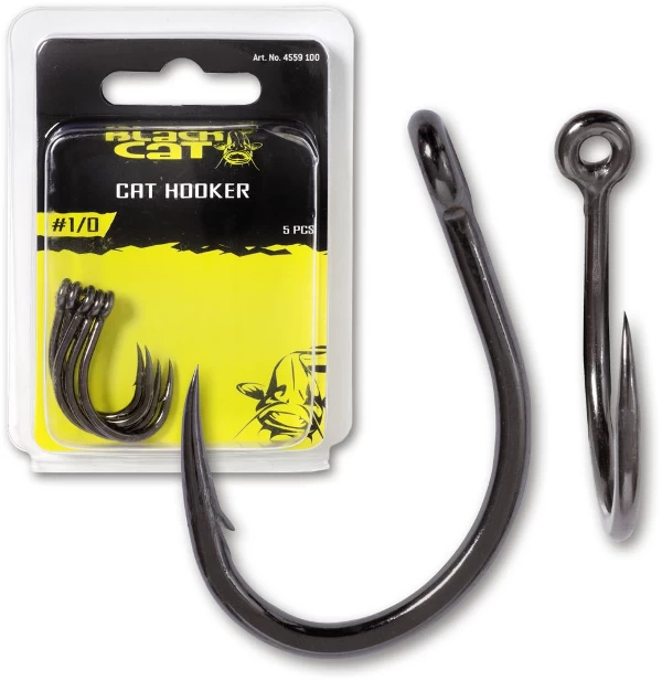 #1/0 Black Cat Cat Hooker DG DG Coating 5pcs - Afbeelding 3