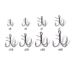 Quantum Claw Treble Hooks Mat Finish 4pcs Size 2