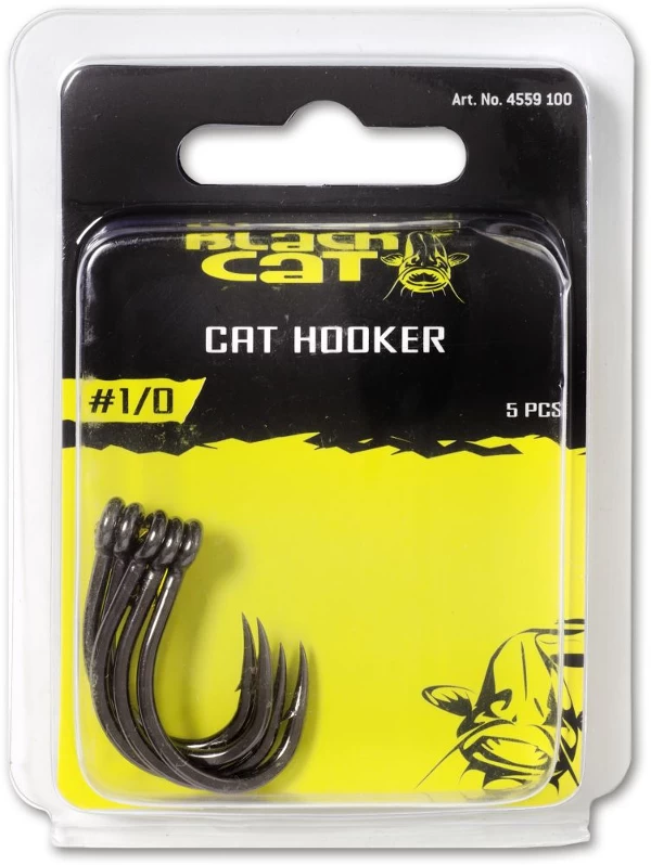 #1/0 Black Cat Cat Hooker DG DG Coating 5pcs - Afbeelding 2